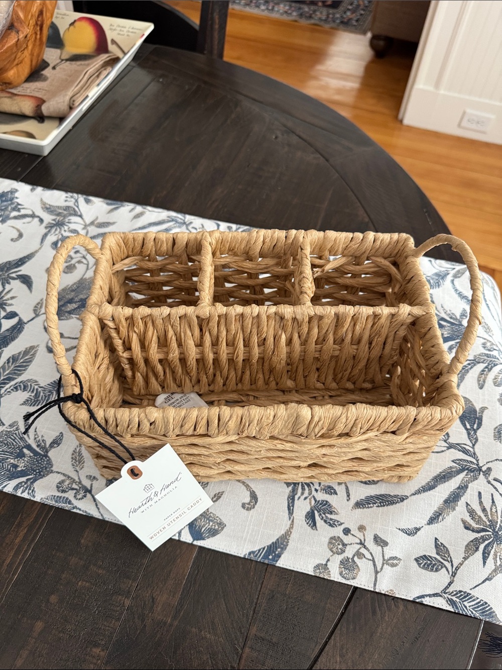 Hearth & Hand Natural Woven Utensil Caddy with Handles